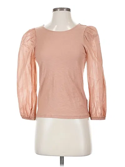 Pre-owned Nation Ltd 3/4 Sleeve Top Pink Sweetheart Neckline Tops