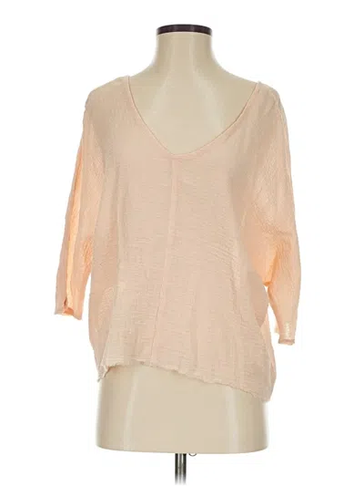 Pre-owned Nation Ltd 3/4 Sleeve Top Pink V-neck Tops