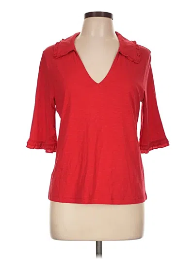 Pre-owned Nation Ltd 3/4 Sleeve Top Red Open Neckline Tops