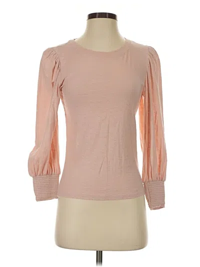 Pre-owned Nation Ltd 3/4 Sleeve Top Tan Boatneck Tops