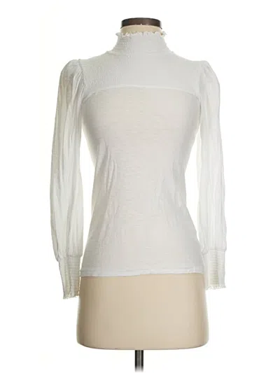 Pre-owned Nation Ltd 3/4 Sleeve Top White Turtleneck Tops