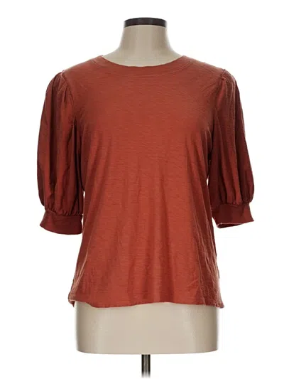 Pre-owned Nation Ltd 3/4 Sleeve T-shirt In Brown