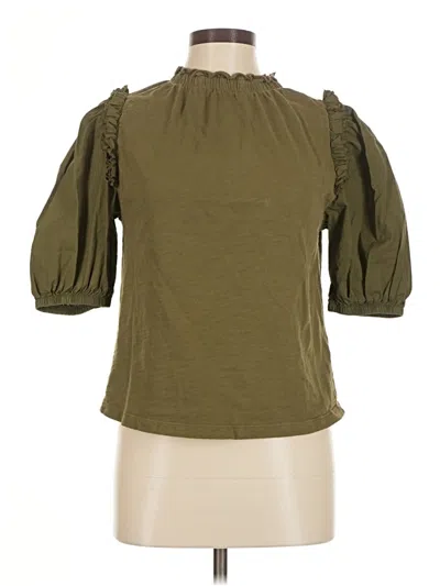 Pre-owned Nation Ltd 3/4 Sleeve T-shirt In Green