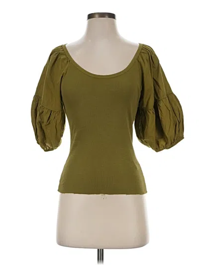 Pre-owned Nation Ltd 3/4 Sleeve T-shirt In Green