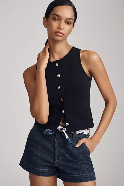 Nation Ltd Abbie Button-front Tank Top In Black