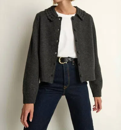 Nation Ltd Addie Button-front Cardigan In Heather Charcoal In Grey
