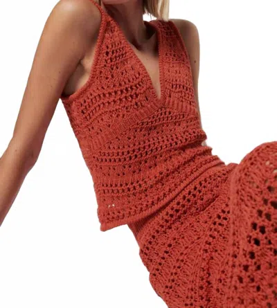 Nation Ltd Adriana Crochet Knit Tank In Ginger In Multi