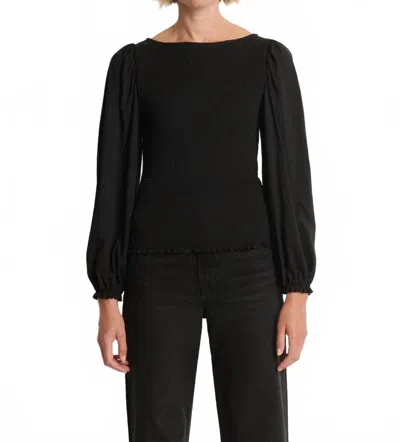 Nation Ltd Aidan Smocked Blouse In Jet Black