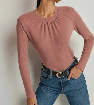 Nation Ltd Alejandra Long Sleeve Tee In Burlwood In Pink