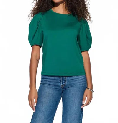 Nation Ltd Alicia Puff Sleeve Top In Forest In Green