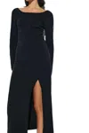NATION LTD ALMA COLUMN LONG SLEEVE DRESS IN BLACK