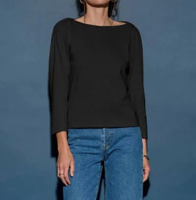 Nation Ltd Amelie Envelope Neck Top In Jet Black