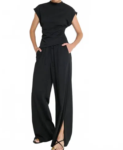 Nation Ltd Andrea Side Shirred Top In Black
