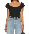 Nation Ltd Angel Bubble Sleeve Off The Shoulder Top In Black