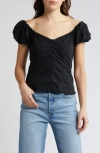 NATION LTD NATION LTD ANGEL BUBBLE SLEEVE OFF THE SHOULDER TOP