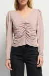 Nation Ltd Angelina Long Sleeve Top In Whisper