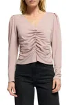 Nation Ltd Angelina Long Sleeve Top In Whisper In Pink