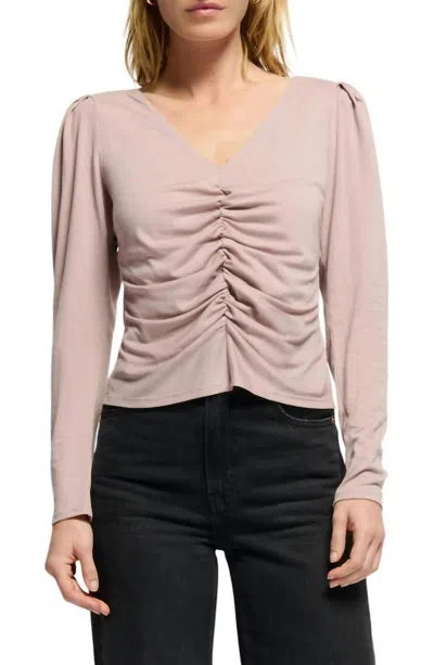 NATION LTD ANGELINA V- NECK TOP IN WHISPER