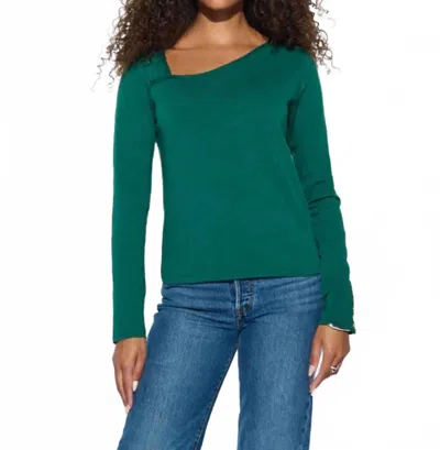 Nation Ltd Anita Asymmetrical Long Sleeve Top In Forest In Green