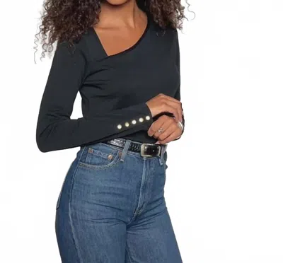 Nation Ltd Anita Asymmetrical Top In Jet Black