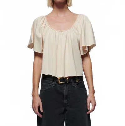 Nation Ltd Anna Sunburst Top In Tapioca In Neutral