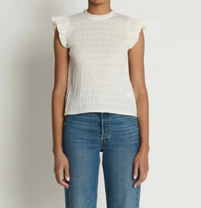 Nation Ltd Ashley Ruffle Tank Top In Porcelain In White