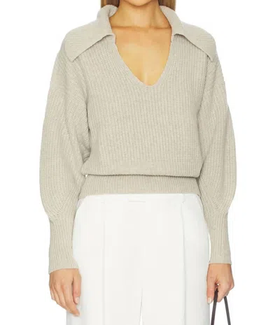 Nation Ltd Ashton Collared Pullover Sweater In Moonbeam Heather In Beige