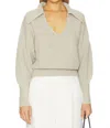 Nation Ltd Ashton Collared Pullover Sweater In Moonbeam Heather In Gray