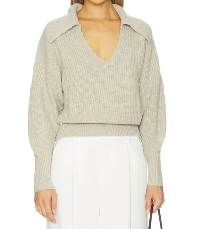 Nation Ltd Ashton Collared Pullover Sweater In Moonbeam Heather In Gray