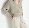 Nation Ltd Ashton Collared Pullover Sweater In Moonbeam In Neutral