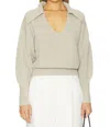 Nation Ltd Ashton Collared Pullover Sweater In Moonbeam Heather In Gray