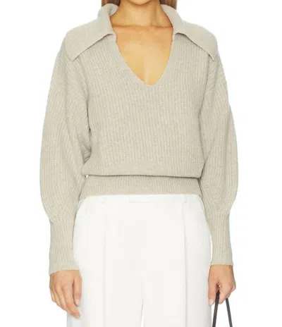 NATION LTD ASHTON PULLOVER SWEATER IN MOONBEAM HEATHER