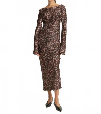 Nation Ltd Assaka Midi Dress In Winter Leopard In Animal Print
