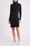 Nation Ltd Astrid Turtleneck Long Sleeve Dress In Jet Black