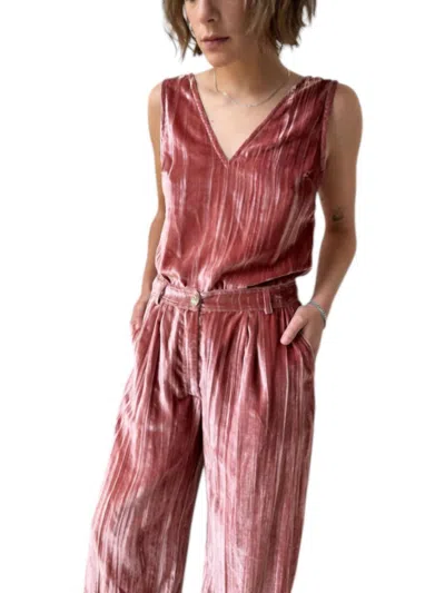 Nation Ltd Ave Velvet Tank Top In Terracotta In Brown
