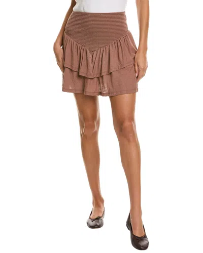 Nation Ltd Beba Ruffle Mini Skirt In Brown