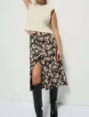 Nation Ltd Belinda Print Button Midi Skirt In Multi