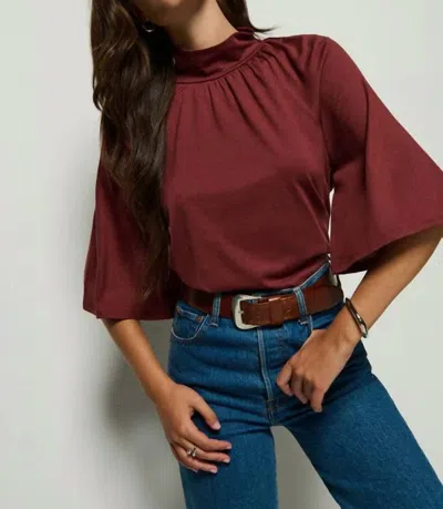 Nation Ltd Bell Top In Brunette In Burgundy
