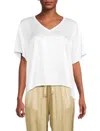 Nation Ltd Bennie Oversized V-neck T-shirt In White In White