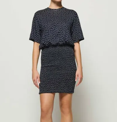 Nation Ltd Bess Smocked Mini Dress In Cabana Polka Dot In Blue