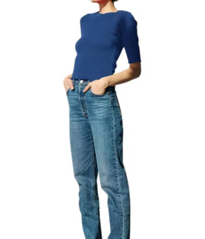Nation Ltd Beverly Smocked Top In Galaxy Blue In Multi