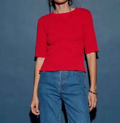 Nation Ltd Beverly Smock Pima Cotton Top In Red Shoes