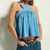 Nation Ltd Bibi Halter Top In Seascape Blue In Blue