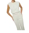 Nation Ltd Billie Sleeveless Sweatshirt In Porcelain In White