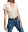 Nation Ltd Blair Slim Tee Top In Heather Oatmeal In White