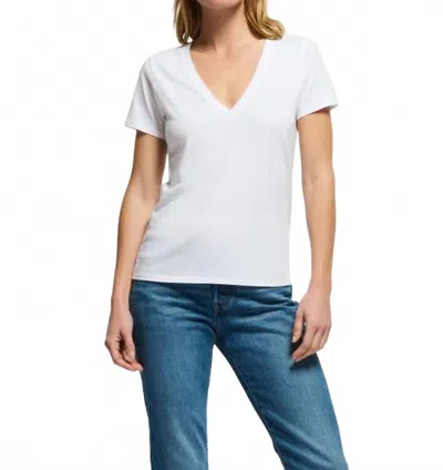Nation Ltd Blair Slim V-neck Top In White