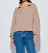 Nation Ltd Blake Pullover Sweatshirt In Mushroom In Brown