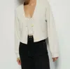 Nation Ltd Bo Balloon Sleeve Cardigan In Porcelain