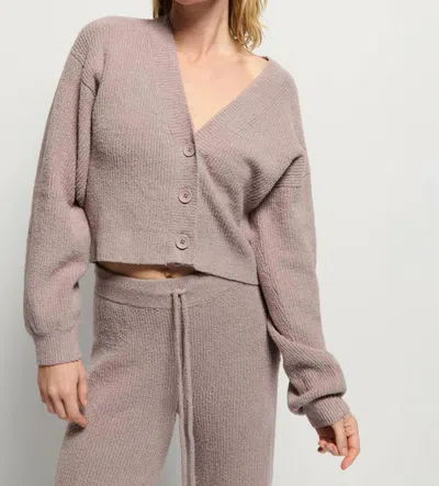 Nation Ltd Bo Balloon Sleeve Cardigan In Whisper In Purple