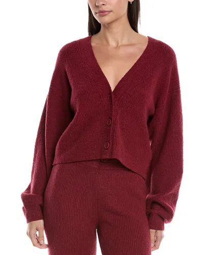 Nation Ltd Bo Balloon Sleeve Cardigan In Red